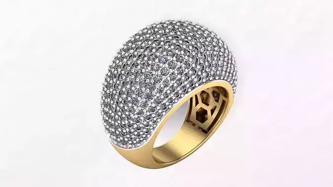 Pave iced out Hip-hop Ring  3D print model