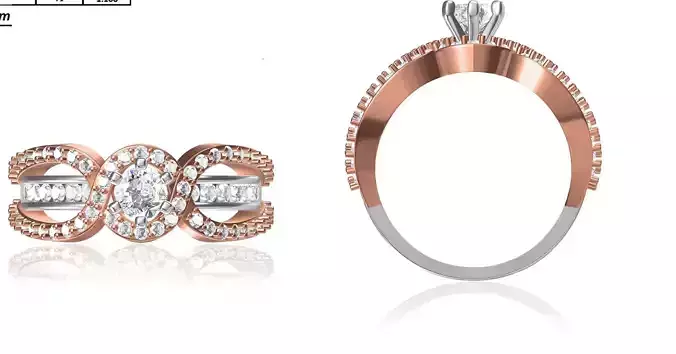 Women Wedding Engagement Ring STL OBJ FBX JCD Details