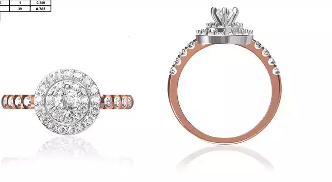 Women Wedding Engagement Ring STL OBJ FBX JCD Details