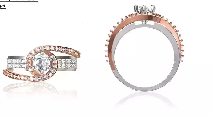 Women Wedding Engagement Ring STL OBJ FBX JCD Details