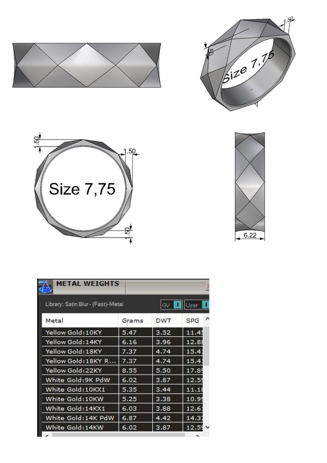 Engagement ring 3D print model_4