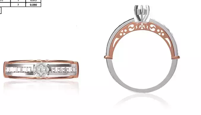 Women Wedding Engagement Ring STL OBJ FBX JCD Details