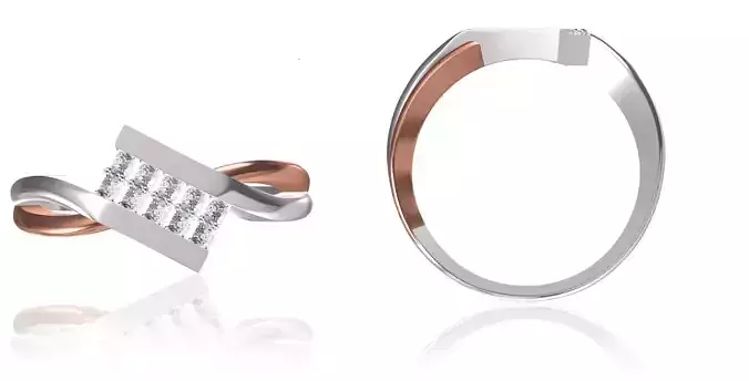 Women Wedding Engagement Ring STL OBJ FBX JCD Details