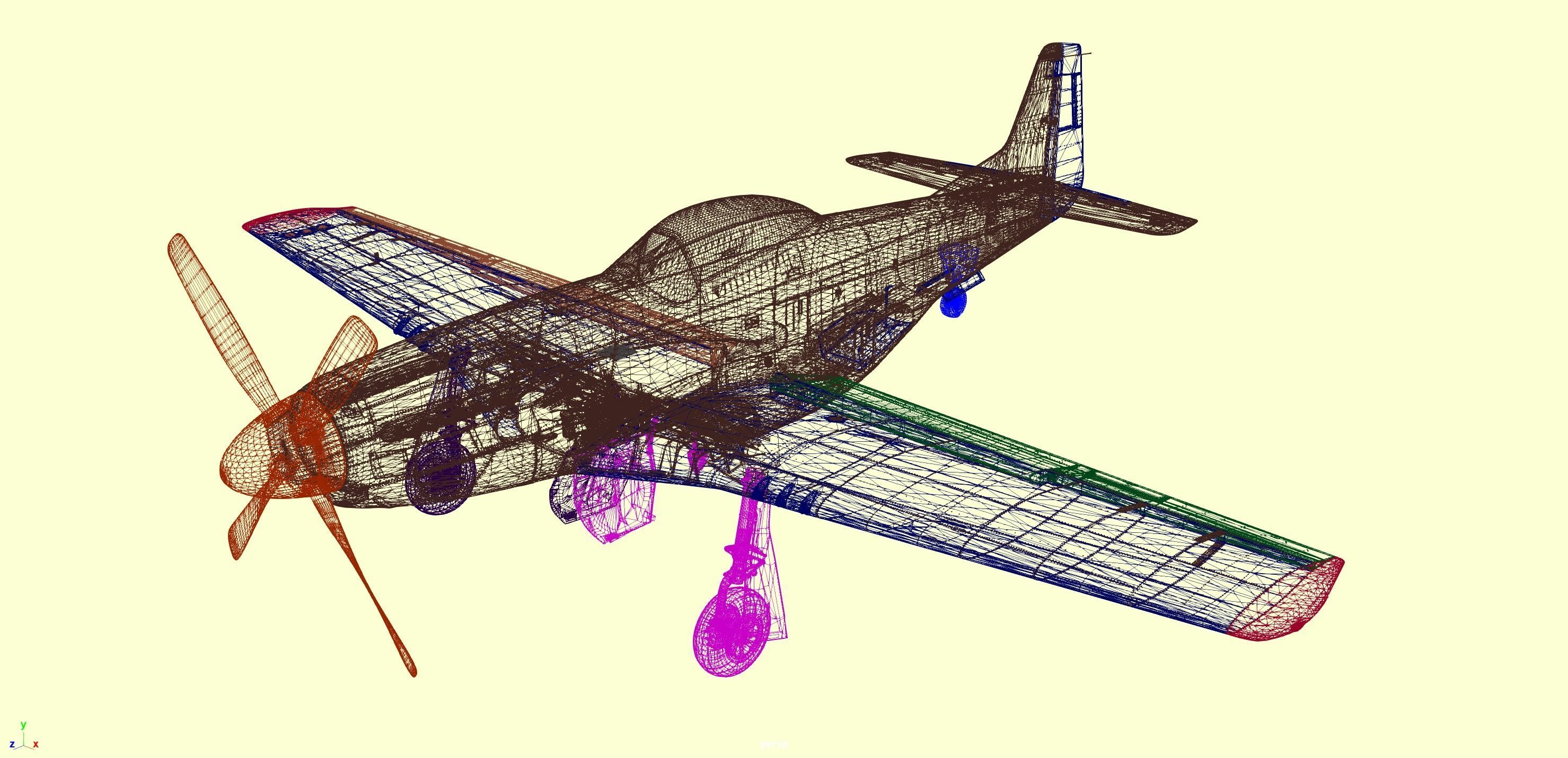 North American P-51 Mustang 3D model_3