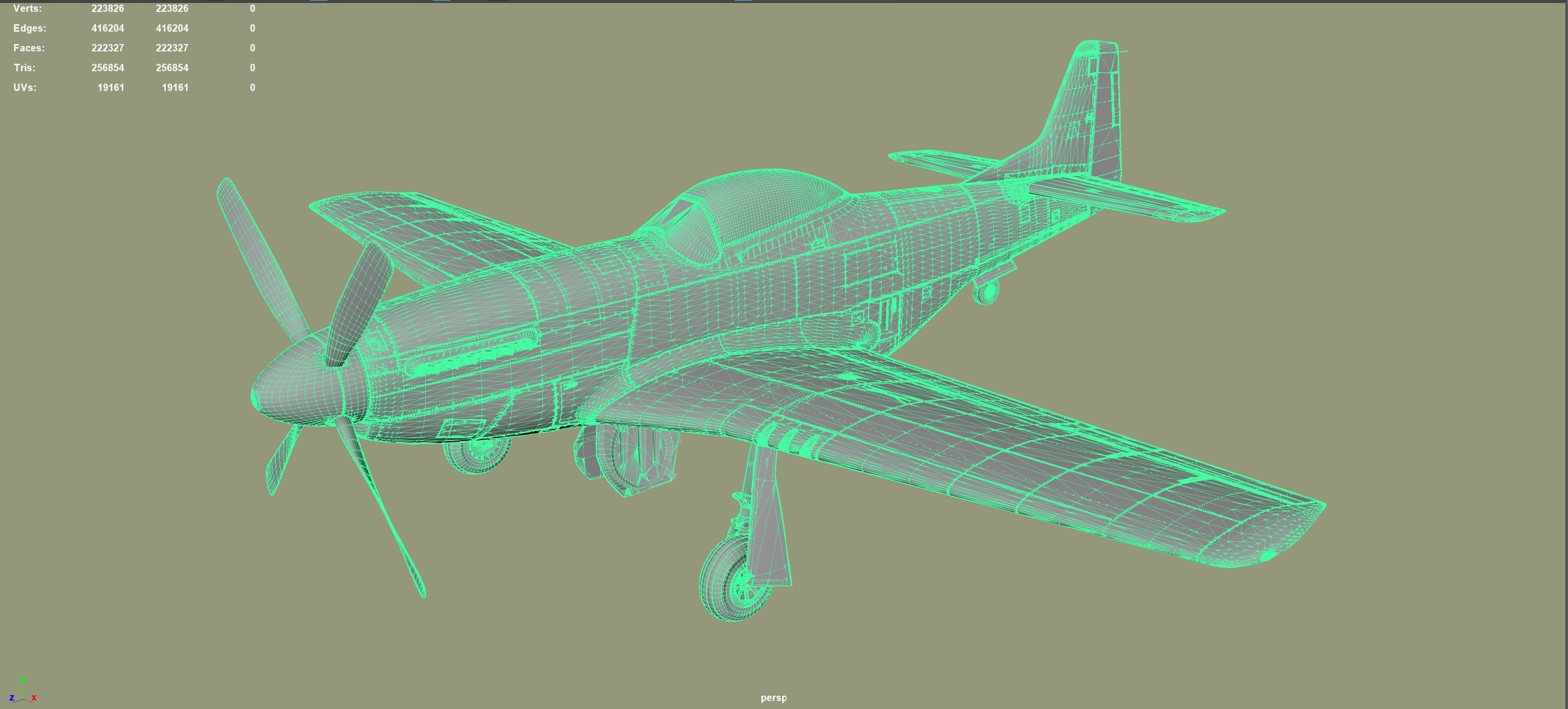 North American P-51 Mustang 3D model_1
