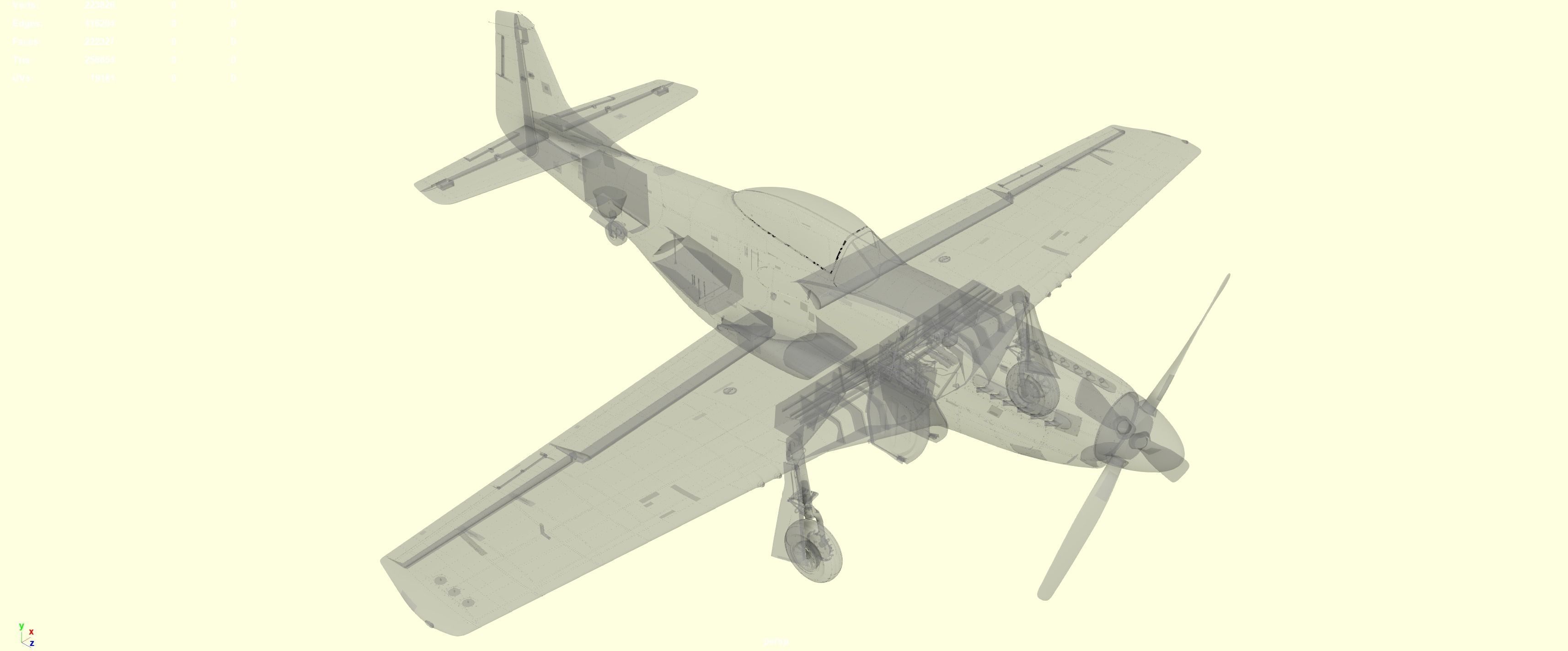 North American P-51 Mustang 3D model_4