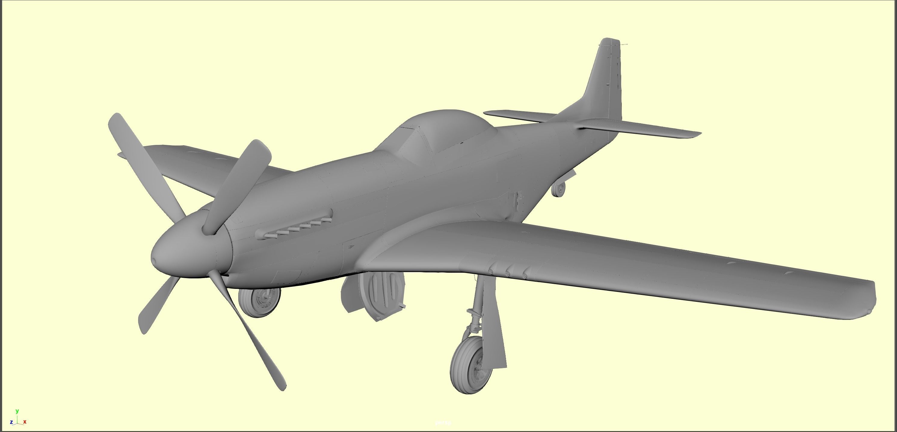 North American P-51 Mustang 3D model_2