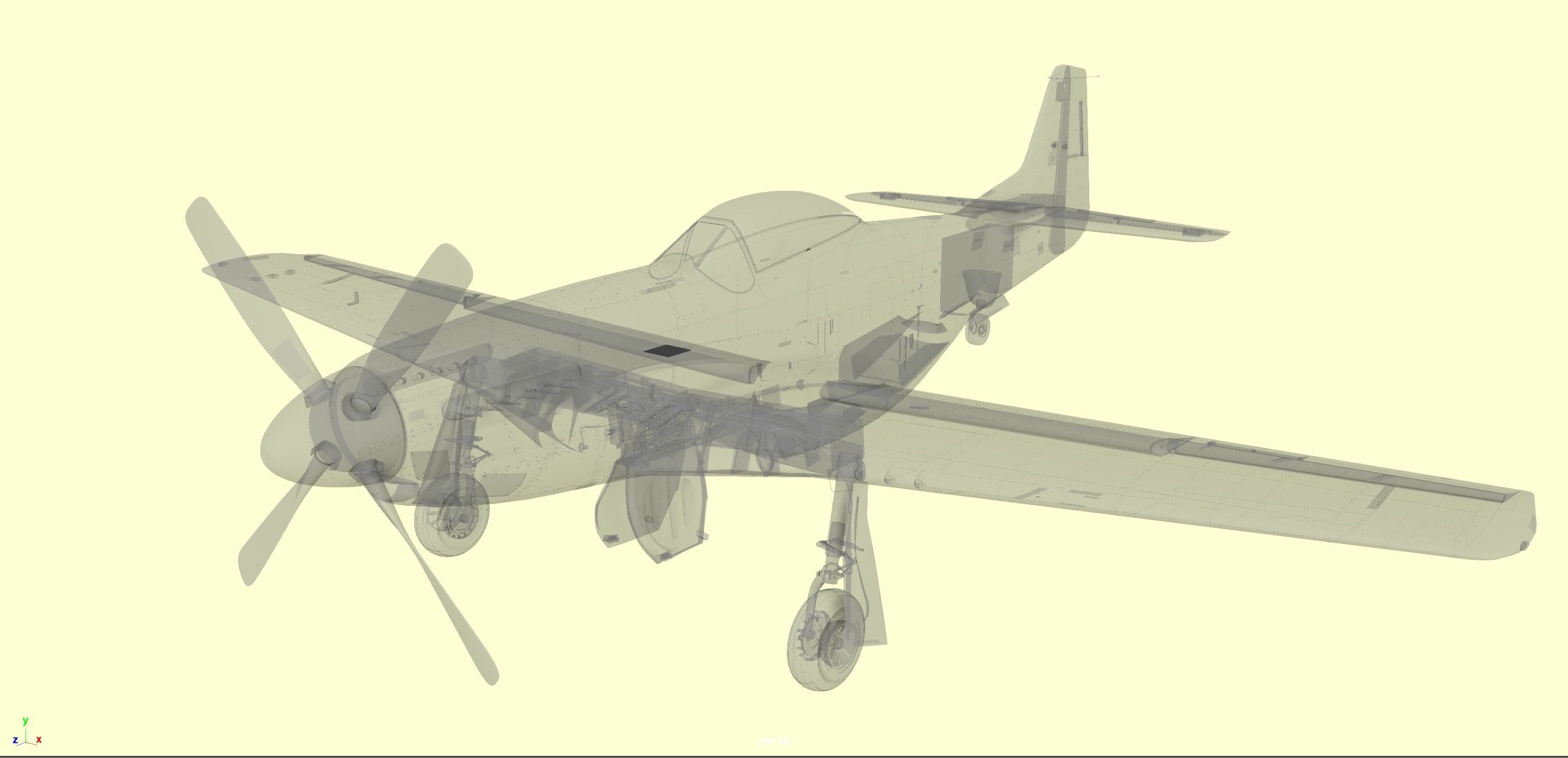 North American P-51 Mustang 3D model_5