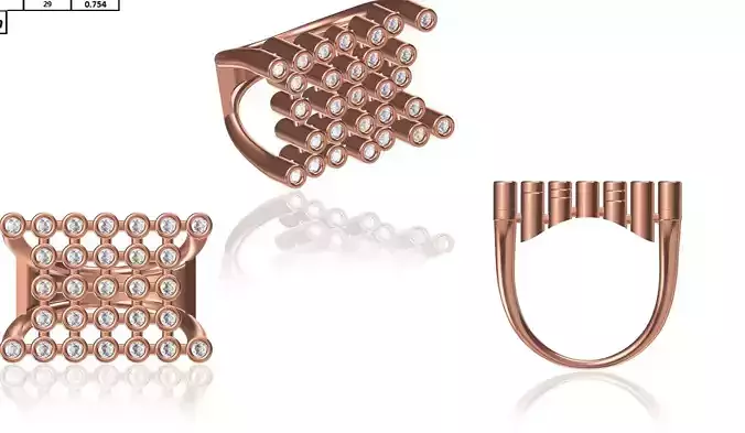 Women Wedding Engagement Ring STL OBJ FBX JCD Details