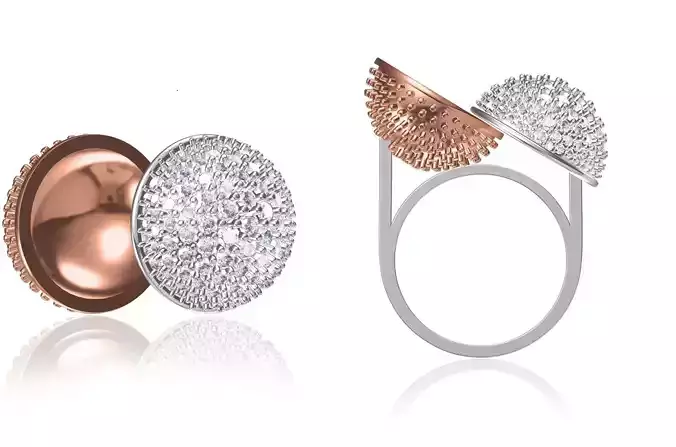 Women Wedding Engagement Ring STL OBJ FBX JCD Details