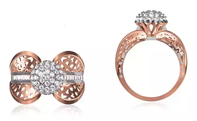 Women Wedding Engagement Ring STL OBJ FBX JCD Details