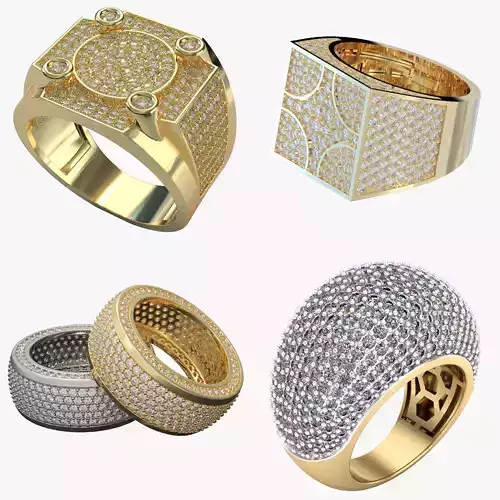 Hip-Hop Ring 3D Model Collection
