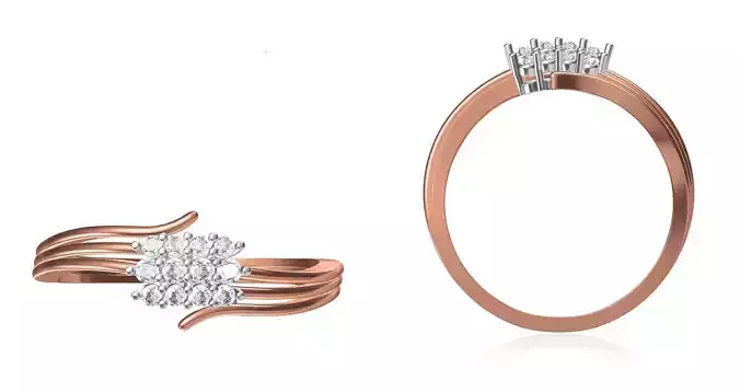 Women Wedding Engagement Ring STL OBJ FBX JCD Details