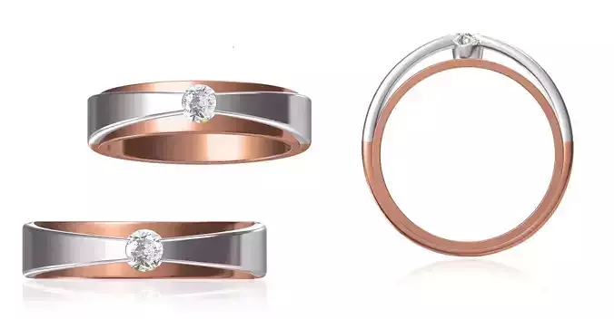 Women Wedding Engagement Ring STL OBJ FBX JCD Details