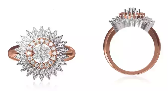 Women Wedding Engagement Ring STL OBJ FBX JCD Details