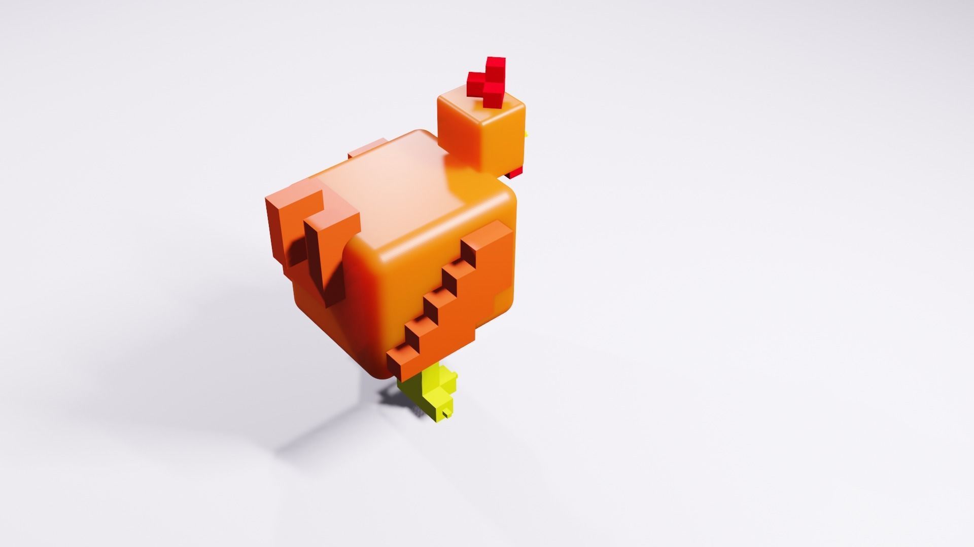A hen Low-poly 3D model_6