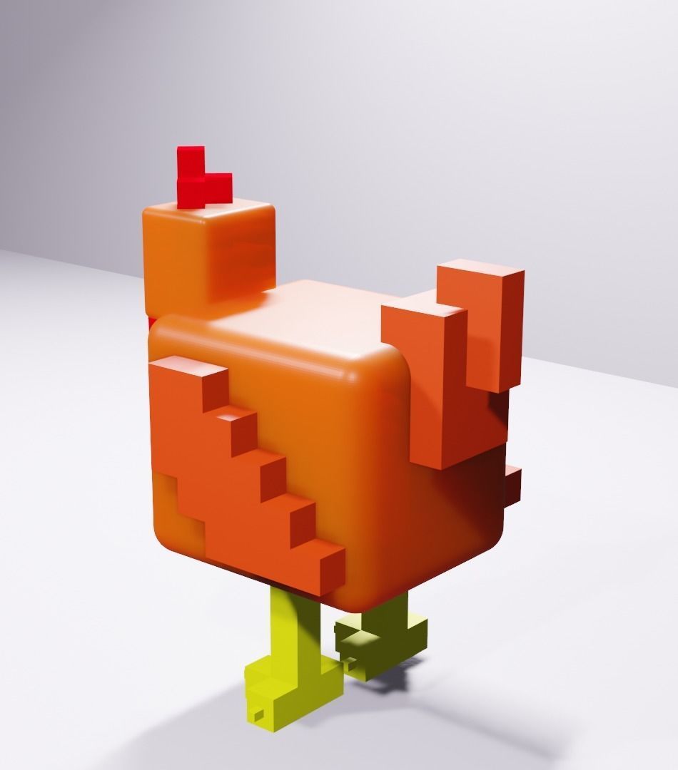 A hen Low-poly 3D model_5