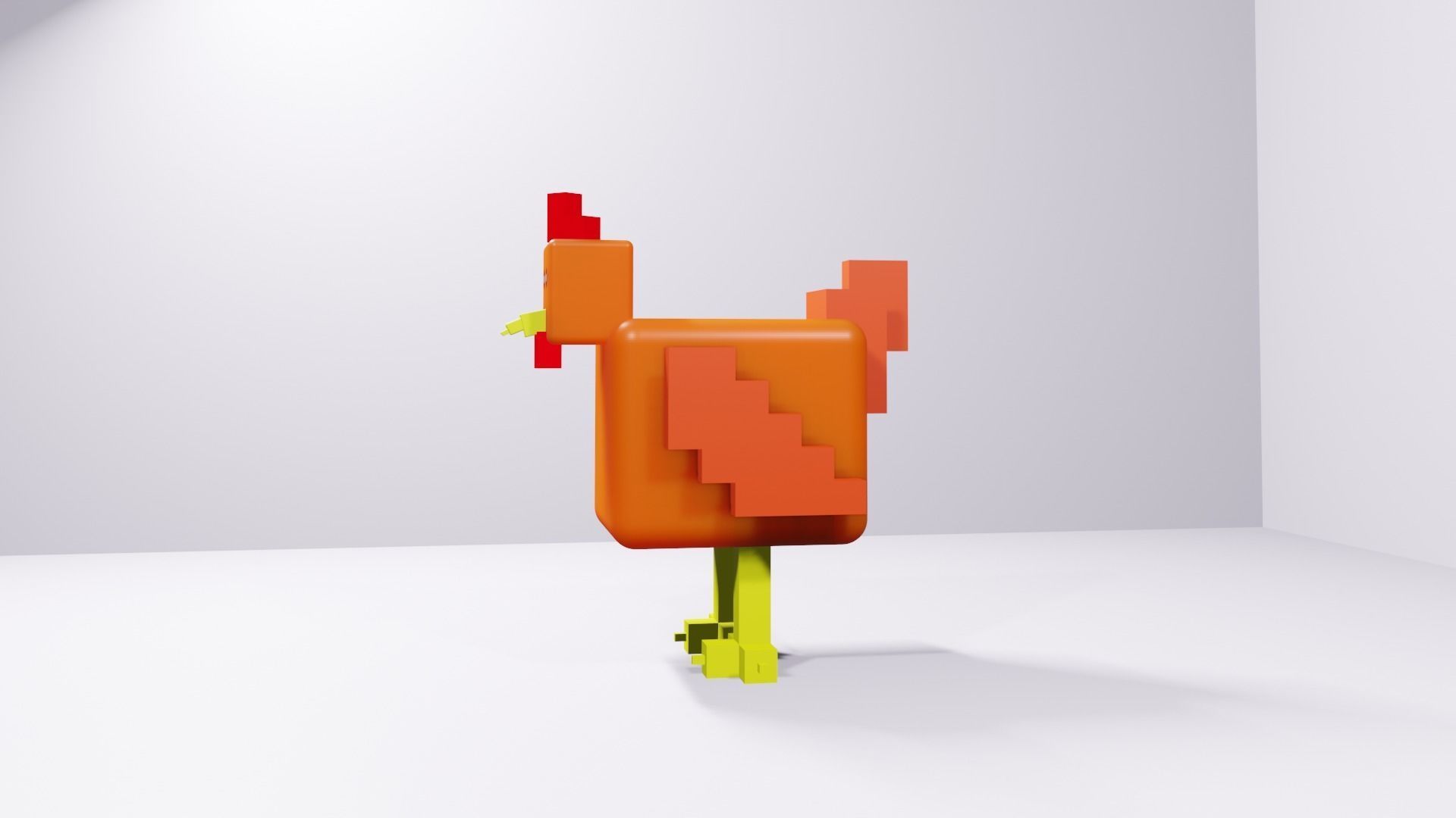 A hen Low-poly 3D model_8
