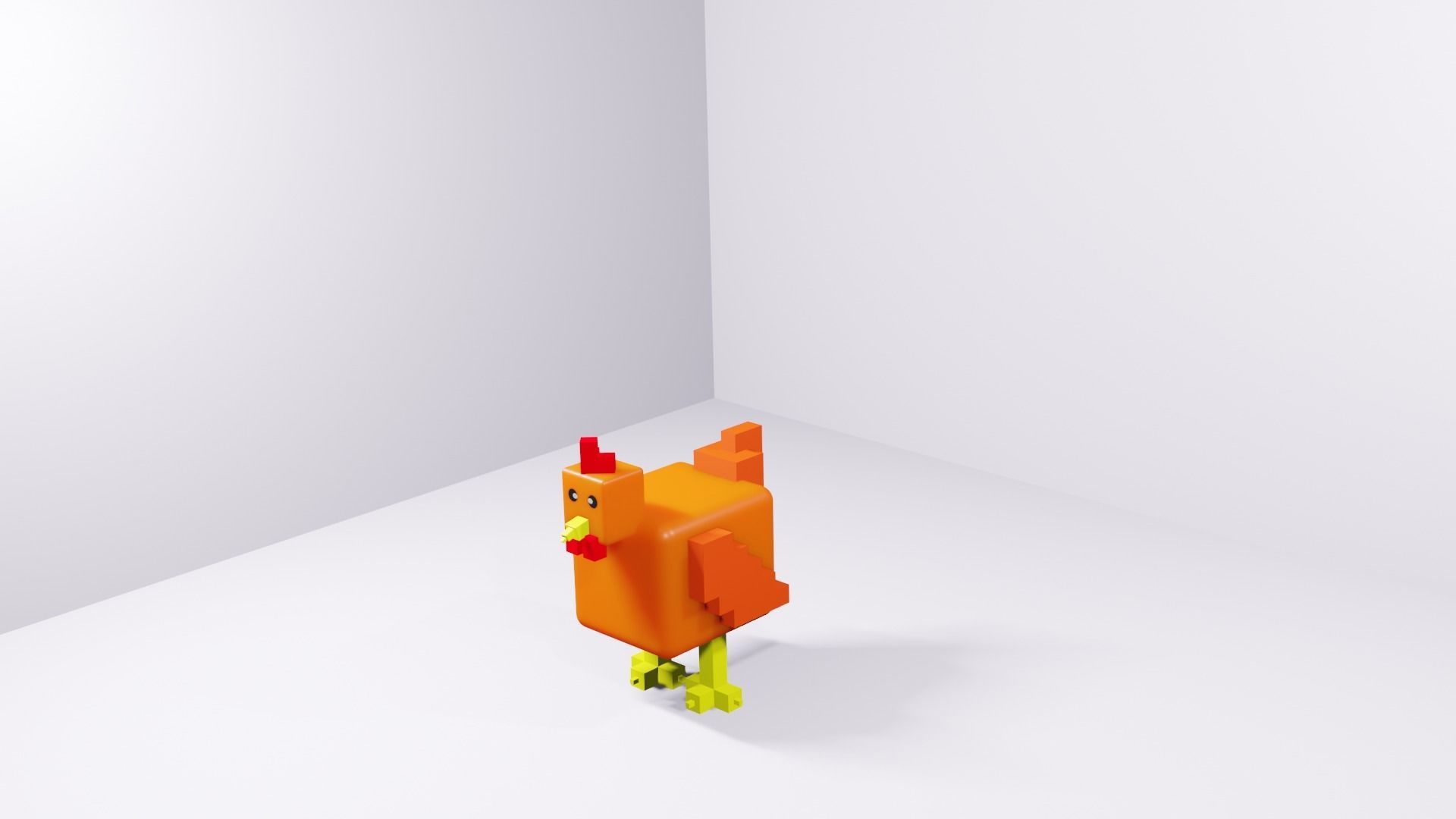 A hen Low-poly 3D model_7