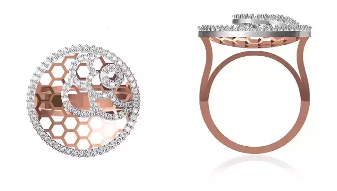 Women Wedding Engagement Ring STL OBJ FBX JCD Details