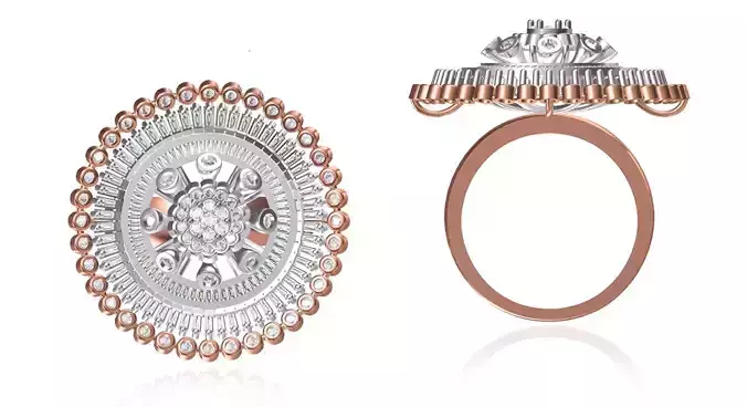 Women Wedding Engagement Ring STL OBJ FBX JCD Details