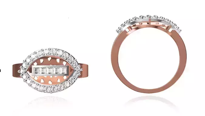 Women Wedding Engagement Ring STL OBJ FBX JCD Details