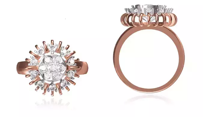 Women Wedding Engagement Ring STL OBJ FBX JCD Details