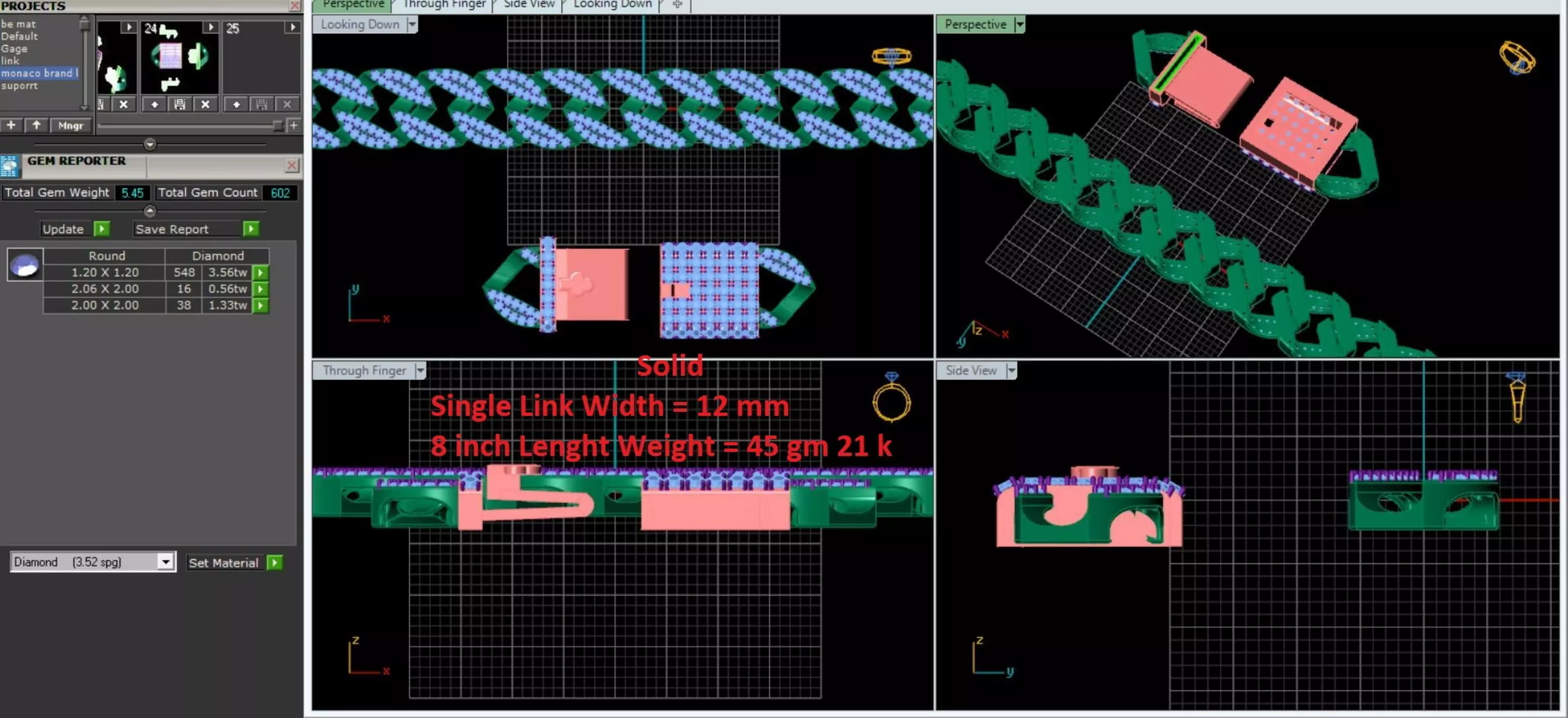 Cubic Diamond Chain 15 3D print model_0