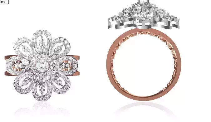 Women Wedding Engagement Ring STL FBX JCD Details