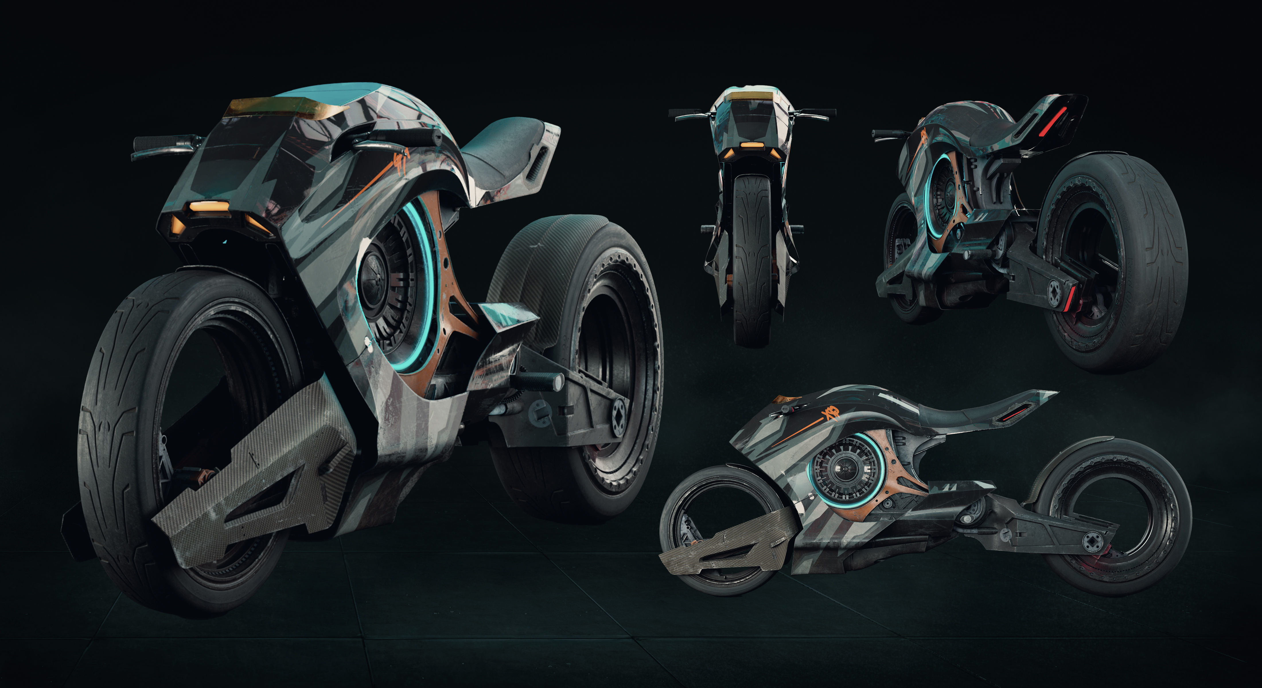 Cyberbike VFX Asset 3D model_3