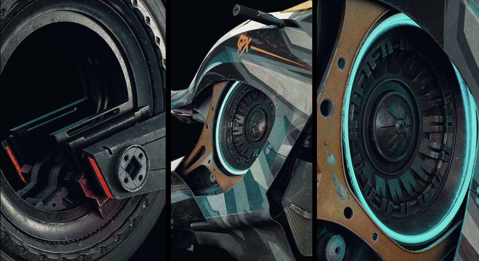 Cyberbike VFX Asset 3D model_1