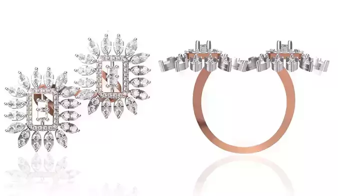 Women Wedding Engagement Ring STL FBX JCD Details