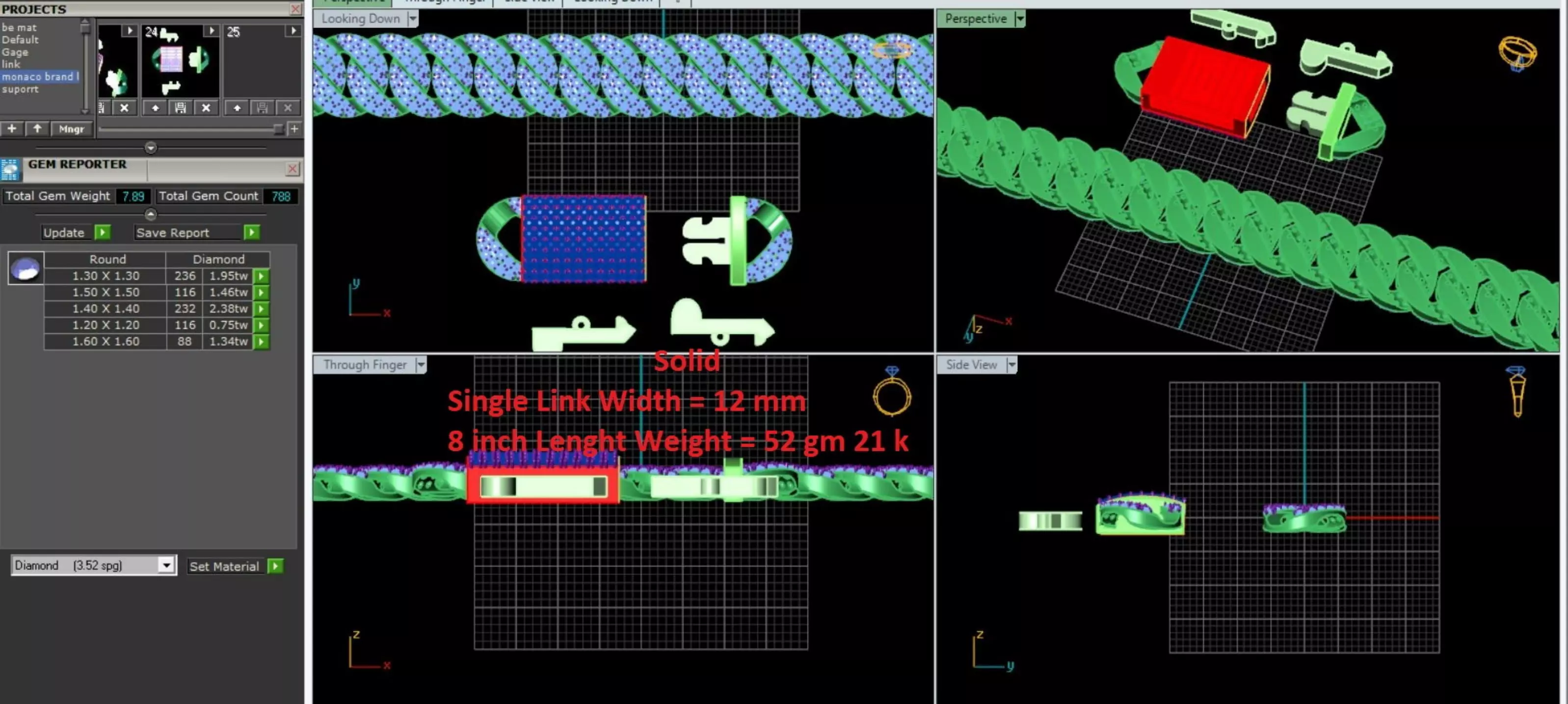 Cubic Diamond Chain 16 3D print model_0