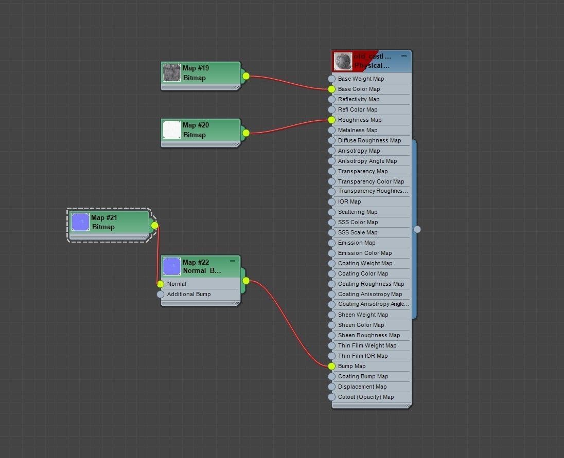 Old castle wall part C Low-poly 3D model_7