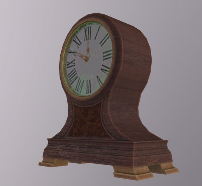 ClockStand Round Low-poly 3D model_2