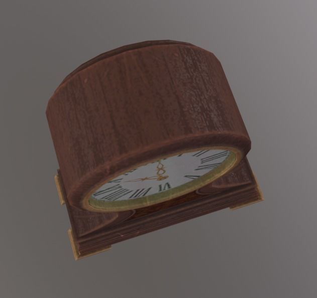 ClockStand Round Low-poly 3D model_4