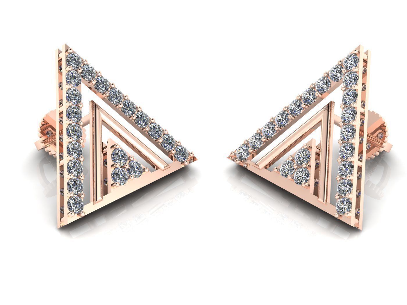 Stone earrings 3D print model_4