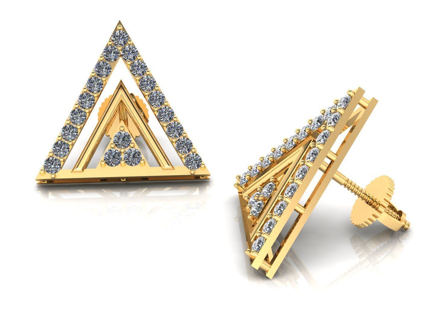 Stone earrings 3D print model_1