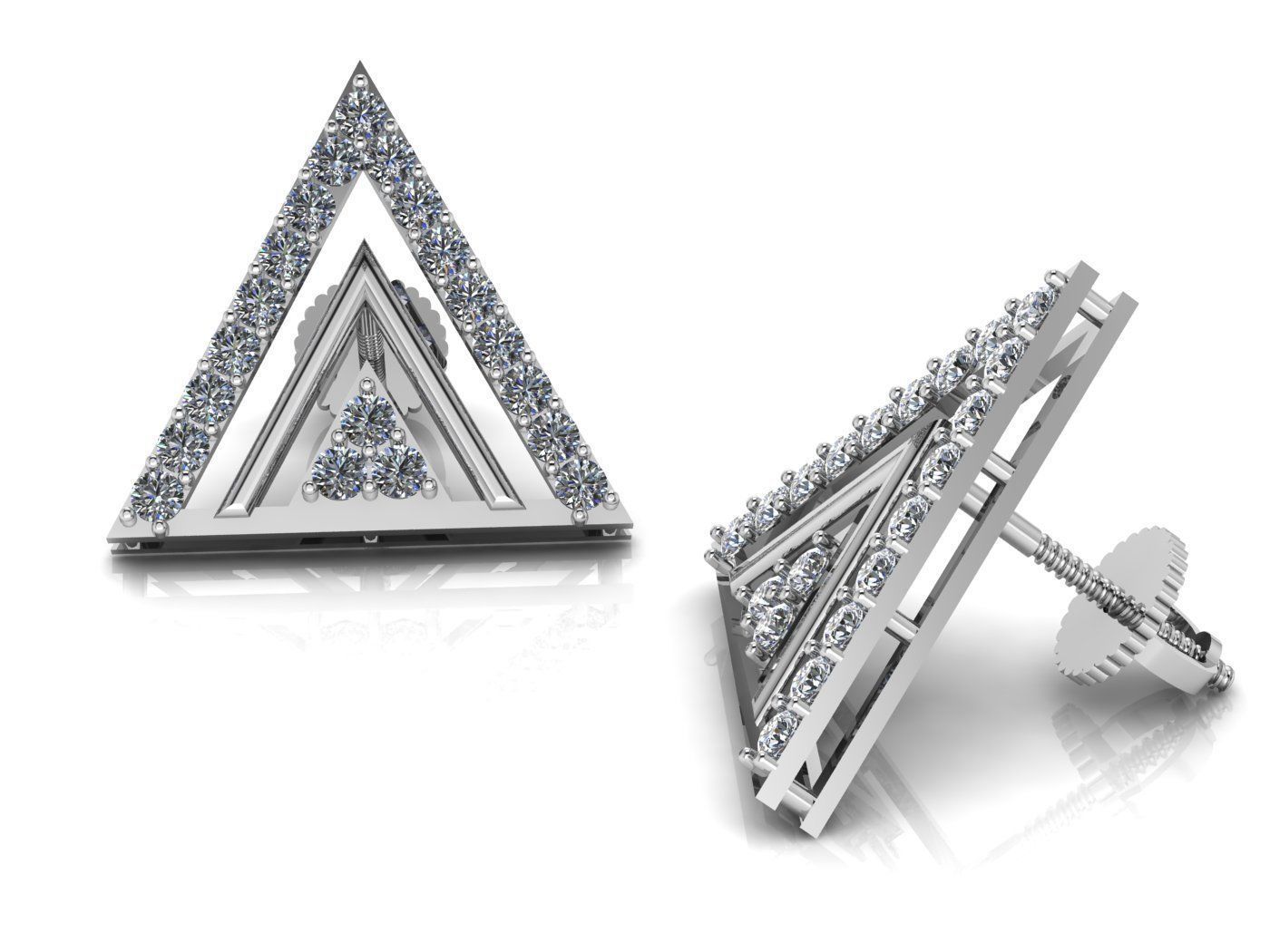 Stone earrings 3D print model_6