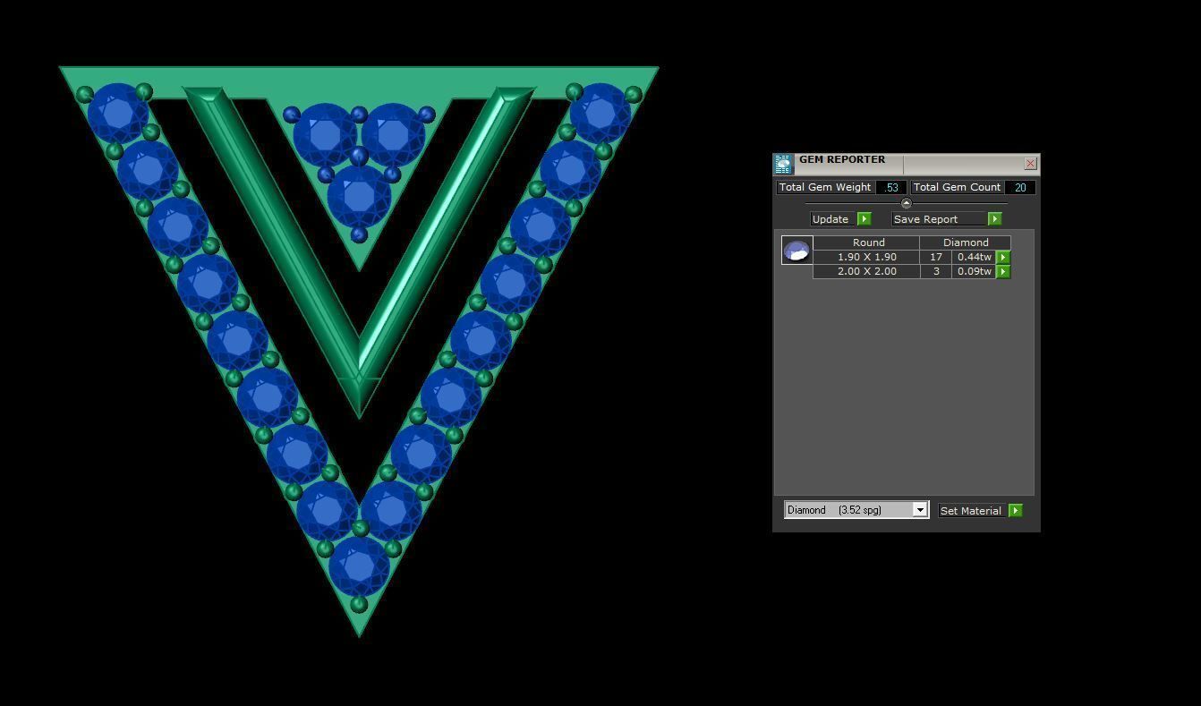 Stone earrings 3D print model_12