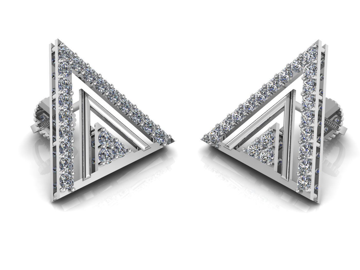 Stone earrings 3D print model_7