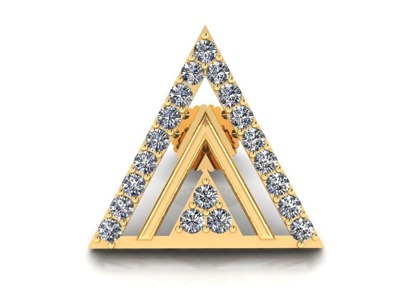 Stone earrings 3D print model_2