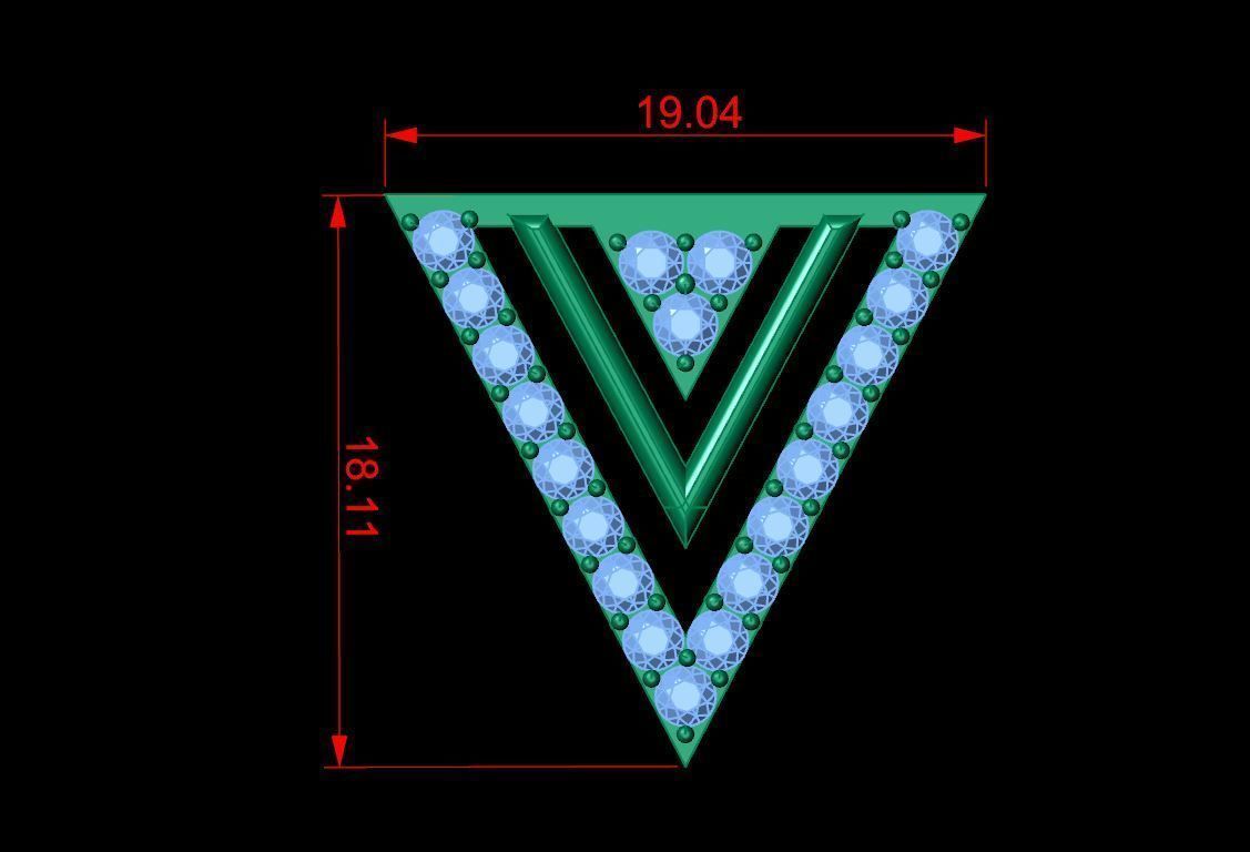 Stone earrings 3D print model_11