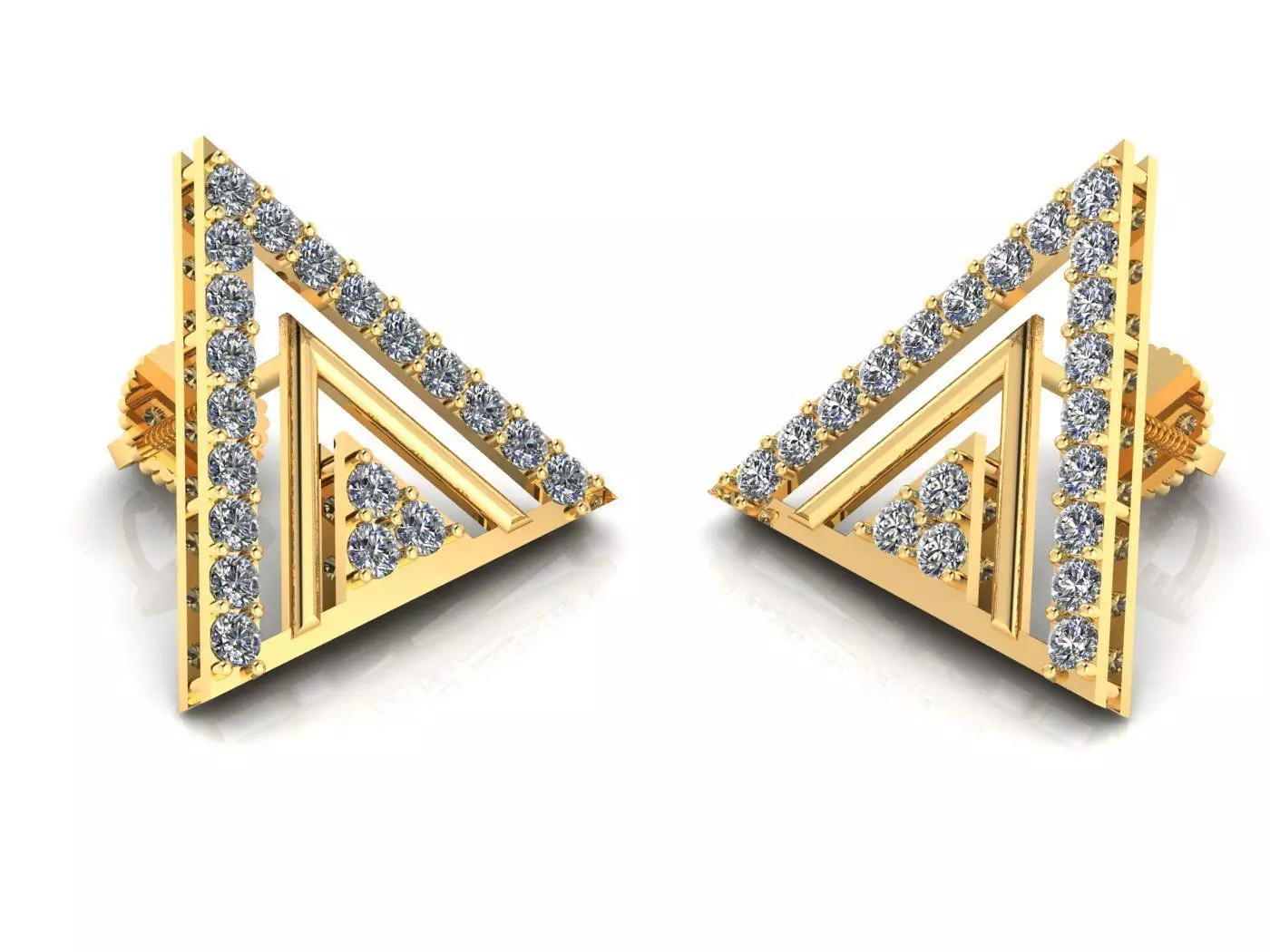 Stone earrings 3D print model_0