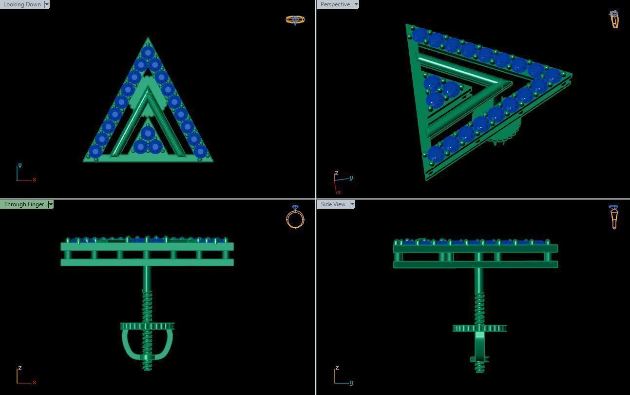 Stone earrings 3D print model_9
