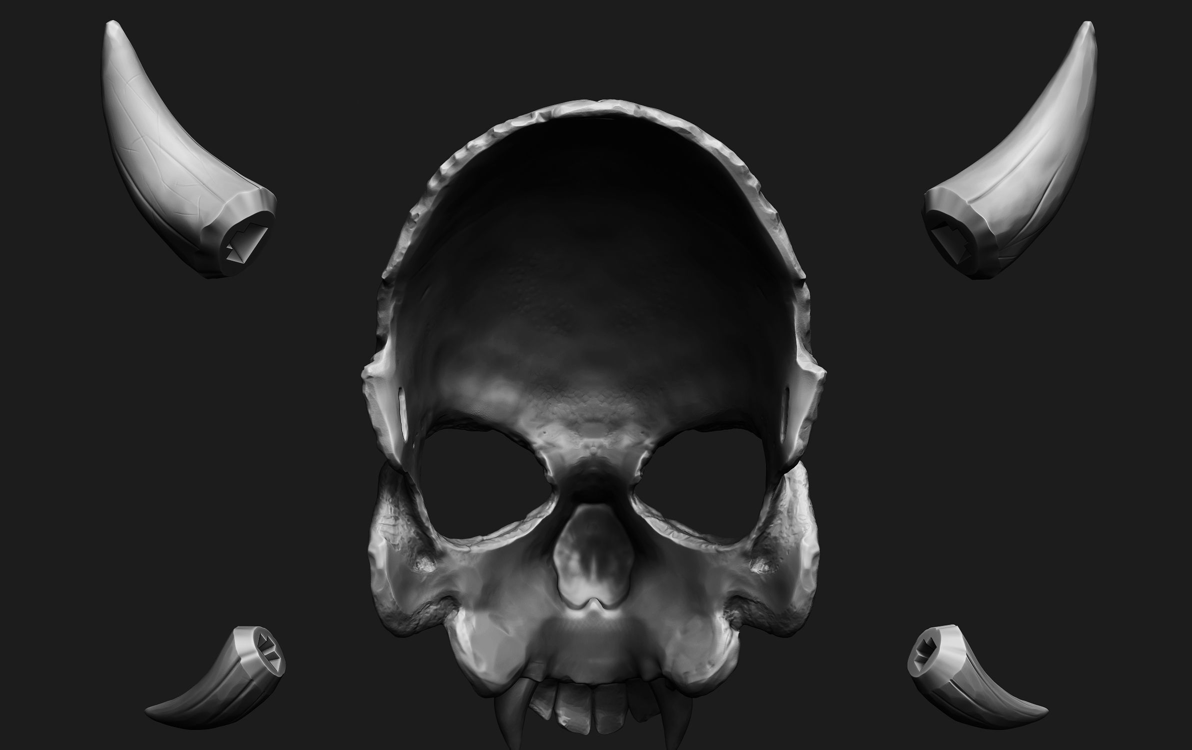 Hannya Scull Top mask Oni mask 3D print model_8