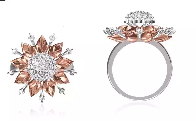 Women Wedding Engagement Ring STL FBX JCD Details