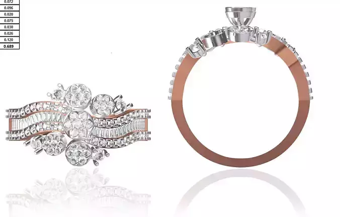Women Wedding Engagement Ring STL FBX JCD Details