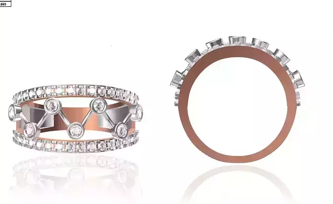 Women Wedding Engagement Ring STL OBJ FBX JCD Details