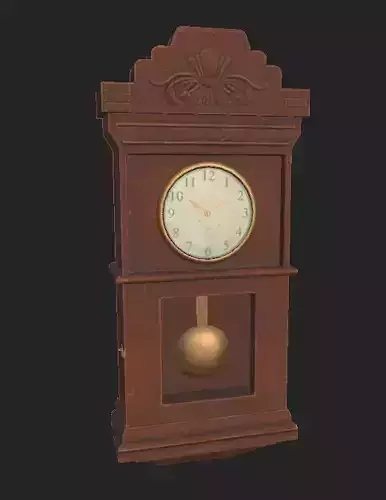 Clock Stand Square Low-poly 3D model